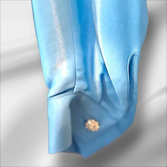 Zara Dress Icy Blue! Long Sleeves Mini Size M NWT - Picture 5 of 9